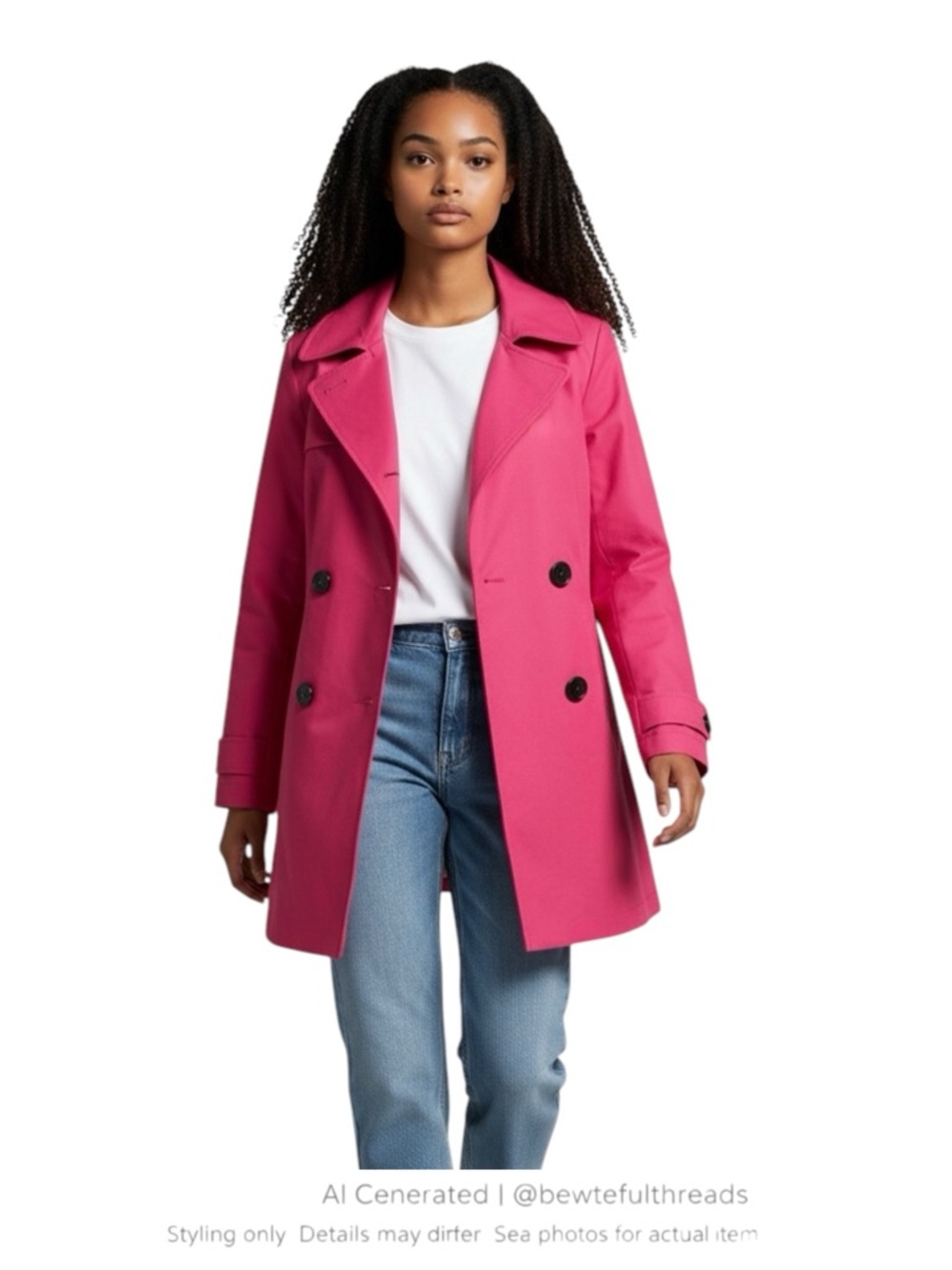 Fuchsia Pink A-Line Jacket Statement Minimalist Barbiecore Chic